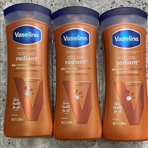 3 Vaseline Intensive Care Body Lotion for Dry Skin Cocoa Radiant Lotion 10oz